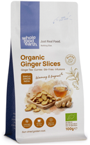 Organic Ginger Slices 100g pouch - Whole Food Earth - new packaging
