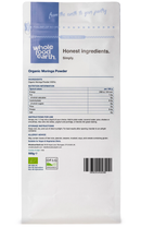 Organic Moringa Powder 500g pouch - back of pack - new packaging