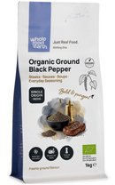 Organic Ground Black Pepper 1kg pouch - Whole Food Earth - new packaging