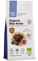 Organic Whole Star Anise 1kg pouch - Whole Food Earth - new packaging