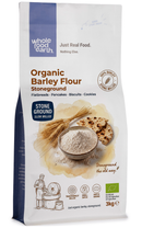 Organic Barley Flour (Stoneground) 3kg pouch - Whole Food Earth - new packaging