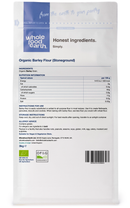 Organic Barley Flour (Stoneground) 3kg pouch - back of pack - new packaging