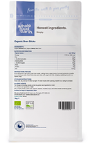 Organic Bran Sticks 1kg pouch - back of pack - new packaging