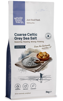 Coarse Celtic Grey Sea Salt 3kg pouch - Whole Food Earth - new packaging