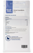 Coarse Celtic Grey Sea Salt 3kg pouch - back of pack - new packaging