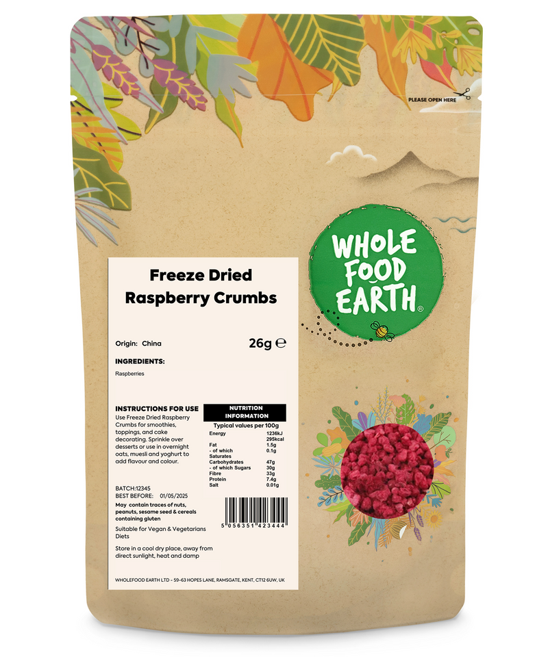 Freeze Dried Raspberry Crumbs