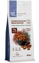 Smoked Seasoned Baked Almonds 500g pouch - Whole Food Earth - new packaging