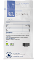 Organic Rice Puffs 500g pouch - back of pack - new packaging