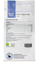 Organic Rice Protein 80% 1kg pouch - back of pack - new packaging