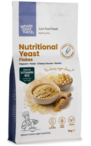 Nutritional Yeast Flakes (Nooch with B12) 1kg pouch - Whole Food Earth - new packaging
