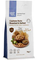 Cashew Nuts Roasted & Salted 1kg pouch - Whole Food Earth - new packaging