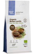 Organic Brown Lentils 1kg pouch - Whole Food Earth - new packaging