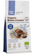 Organic Brown Linseed/Flaxseed 1kg pouch - Whole Food Earth - new packaging