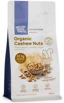 Organic Cashew Nuts Whole 250g pouch - Whole Food Earth - new packaging