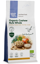 Organic Cashew Nuts Whole 500g pouch - Whole Food Earth - new packaging