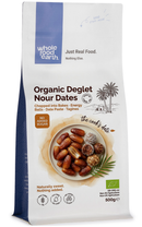 Organic Deglet Nour Dates Pitted 500g pouch - Whole Food Earth - new packaging