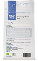 Organic Figs 250g pouch - back of pack - new packaging