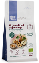 Organic Dried Apple Rings 125g pouch - Whole Food Earth - new packaging