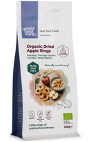 Organic Dried Apple Rings 250g pouch - Whole Food Earth - new packaging