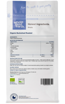 Organic Roasted Buckwheat 1kg pouch - back of pack - new packaging