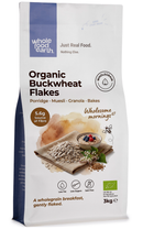 Organic Buckwheat Flakes 3kg pouch - Whole Food Earth - new packaging
