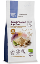 Organic Toasted Soya Flour 1kg pouch - Whole Food Earth - new packaging