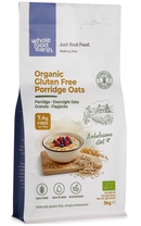 Organic Gluten Free Porridge Oats 3kg pouch - Whole Food Earth - new packaging