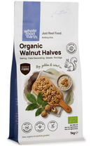 Organic Walnut Halves 1kg pouch - Whole Food Earth - new packaging