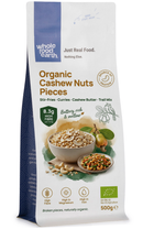 Organic Cashew Nuts Pieces 500g pouch - Whole Food Earth - new packaging