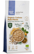 Organic Cashew Nuts Pieces 1kg pouch - Whole Food Earth - new packaging