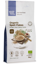 Organic Spelt Flakes 3kg pouch - Whole Food Earth - new packaging