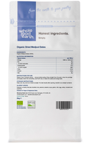 Organic Dried Medjoul/Medjool Dates 2kg pouch - back of pack - new packaging