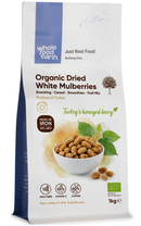 Organic White Mulberries 1kg pouch - Whole Food Earth - new packaging