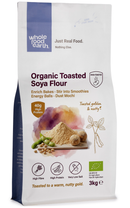 Organic Toasted Soya Flour 3kg pouch - Whole Food Earth - new packaging
