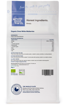 Organic White Mulberries 2kg pouch - back of pack - new packaging
