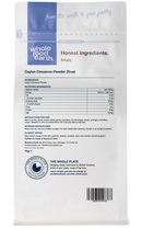 Ceylon Cinnamon Powder (True) 1kg pouch - back of pack - new packaging