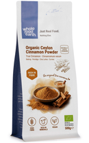 Organic Ceylon Cinnamon Powder (True) 500g pouch - Whole Food Earth - new packaging