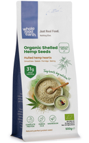 Organic Shelled Hemp Seeds 500g pouch - Whole Food Earth - new packaging