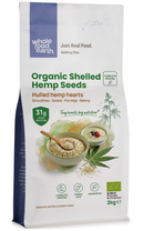 Organic Shelled Hemp Seeds 2kg pouch - Whole Food Earth - new packaging