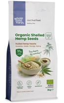 Organic Shelled Hemp Seeds 3kg pouch - Whole Food Earth - new packaging