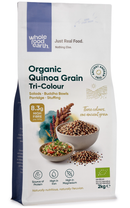 Organic Quinoa Grain (Tri - Colour) 2kg pouch - Whole Food Earth - new packaging