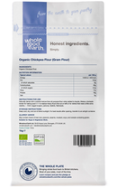 Organic Chickpea Flour (Gram Flour) 1kg pouch - back of pack - new packaging