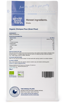 Organic Chickpea Flour (Gram Flour) 3kg pouch - back of pack - new packaging