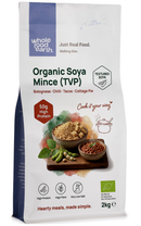 Organic Soya Mince (TVP) 2kg pouch - Whole Food Earth - new packaging