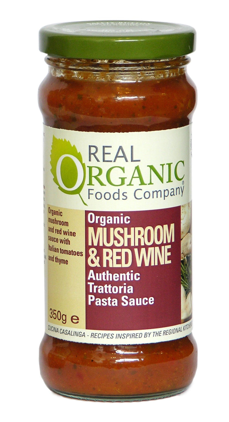 Organic Mushroom & Red Wine Pasta Sauce - Real Organic - 350g