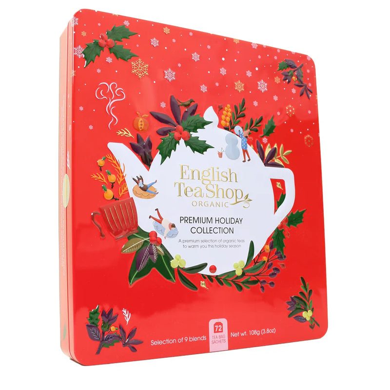 Premium Holiday Collection Red Gift Tin - English Tea Shop - 72 Bags