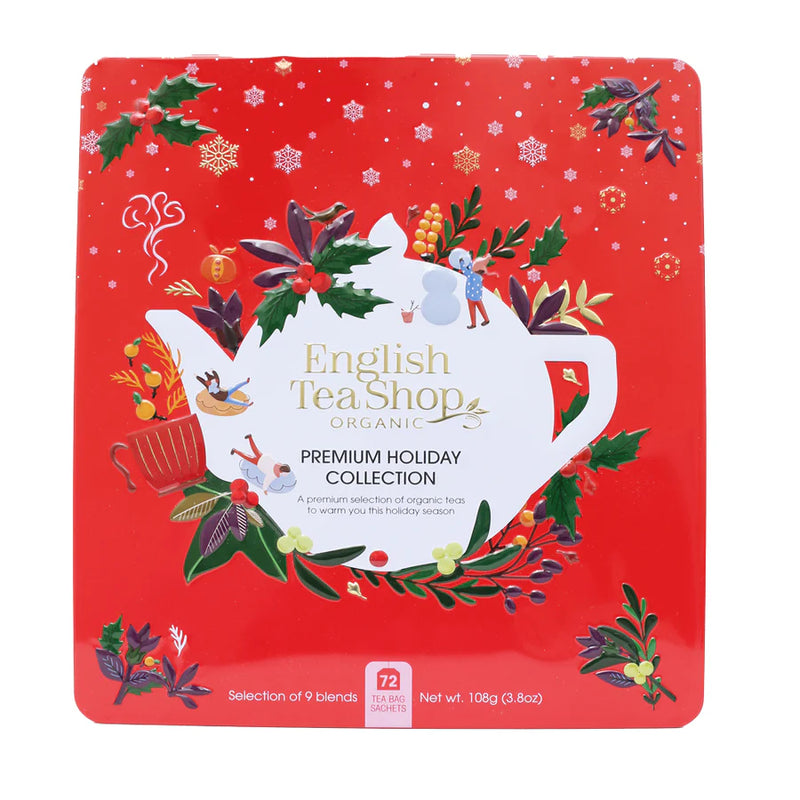 Premium Holiday Collection Red Gift Tin - English Tea Shop - 72 Bags