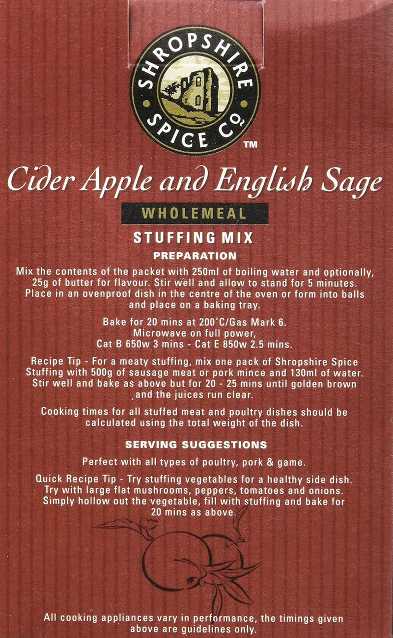 Cider Apple & English Sage Wholemeal Stuffing - Shropshire Spice - 150g