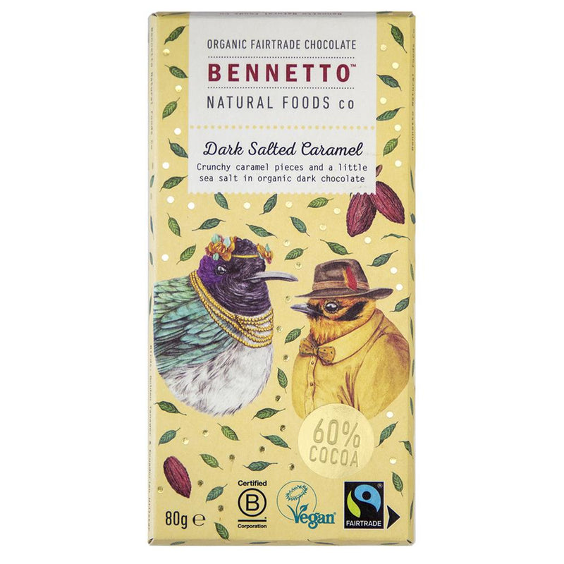 Organic Chocolate Bar Salted Caramel - Bennetto - 80g