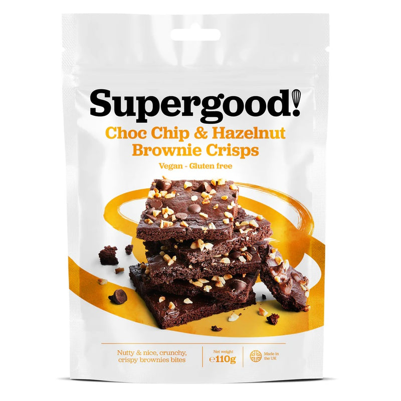 Choc Chip & Hazelnut Brownie Crisps - Supergood - 110g